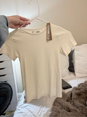SKIMS Short-Sleeve Crewneck Tee in Ivory